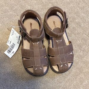 MAX SILVER Brown Kids Sandals Size 11M NWT